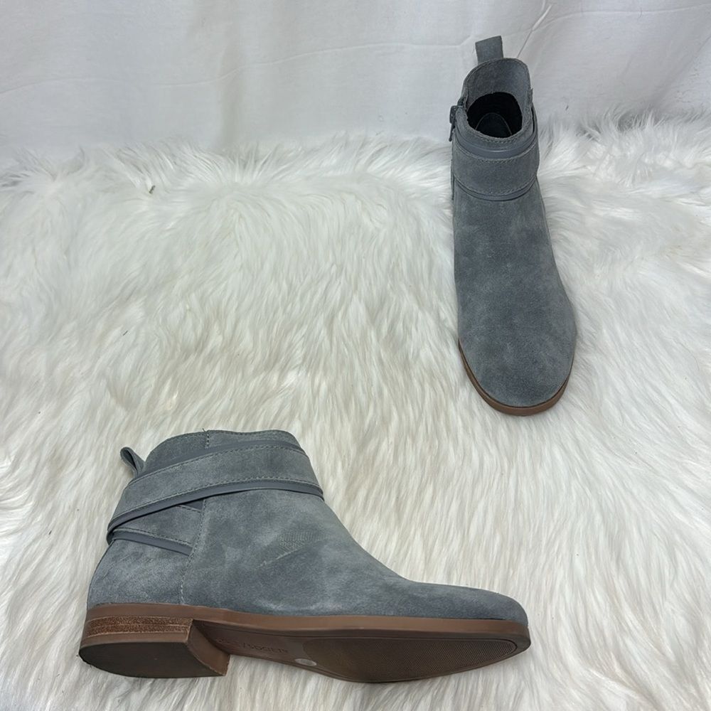 Sole Society Beach Grey Suede Ankle Booties Sz 6.5